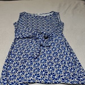 Diane Von Furstenberg Navy and White Patterned Mini Dress